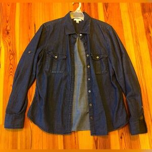 Like 🆕 J Crew Denim Shirt in Dark Wash blue-Blues